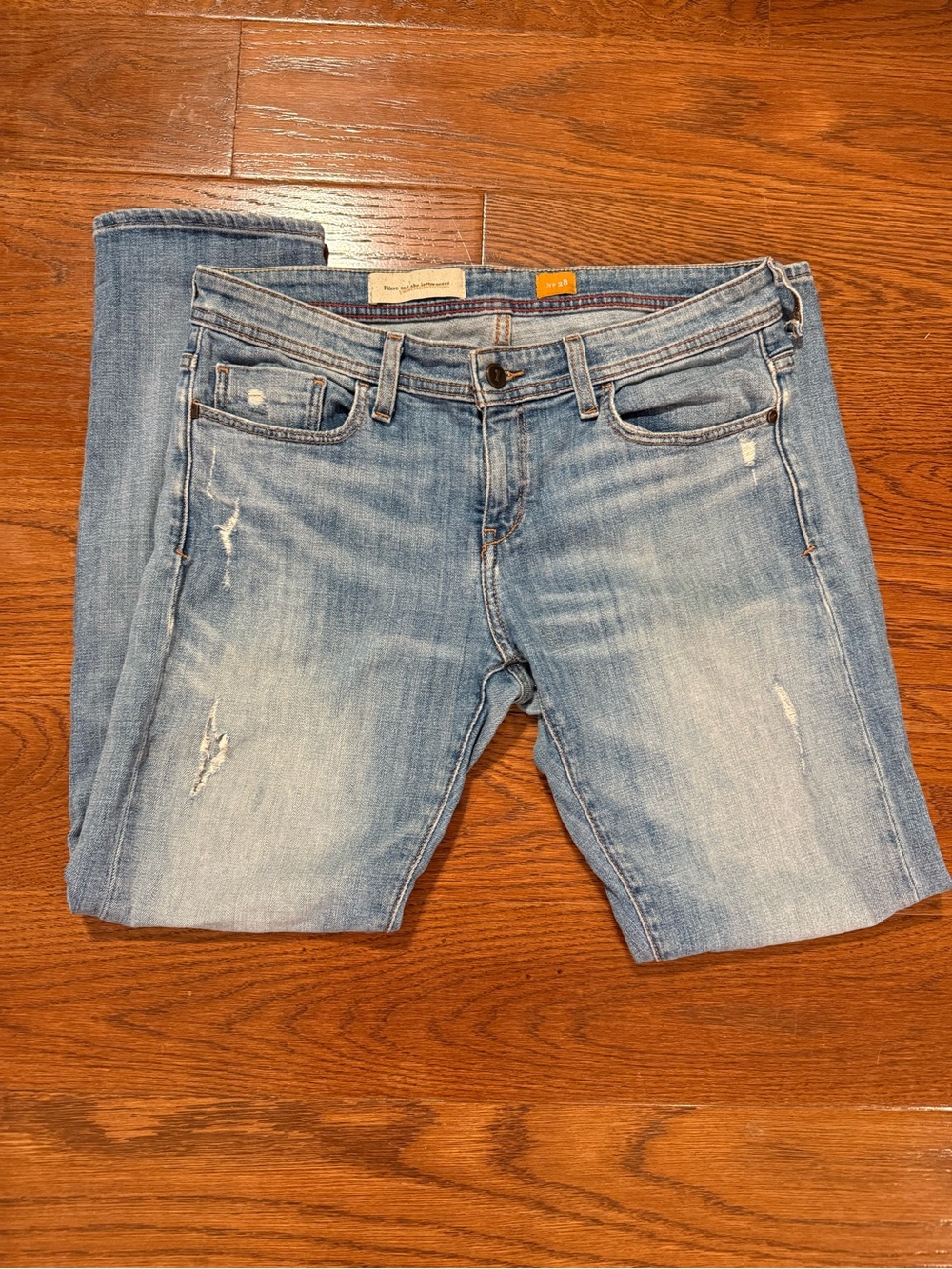Pilcro and the letterpress light Wash Distressed Jeans size 28
